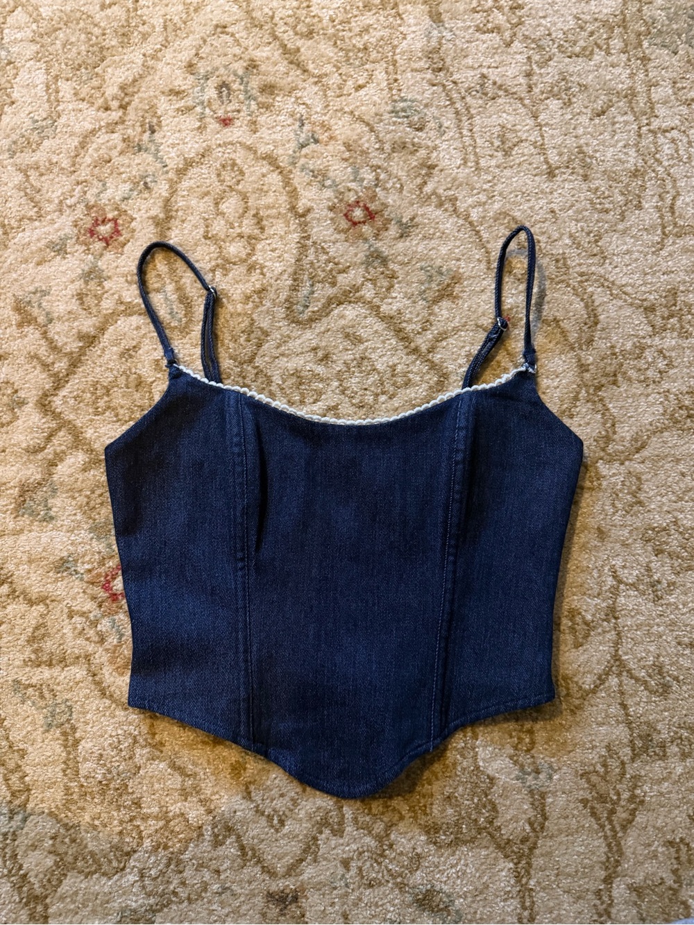 White Fox Boutique Navy Corset Top